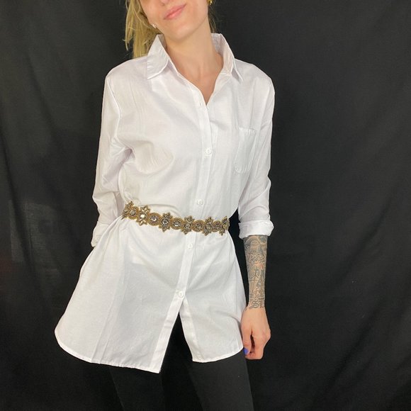 white button down shirt dress womens